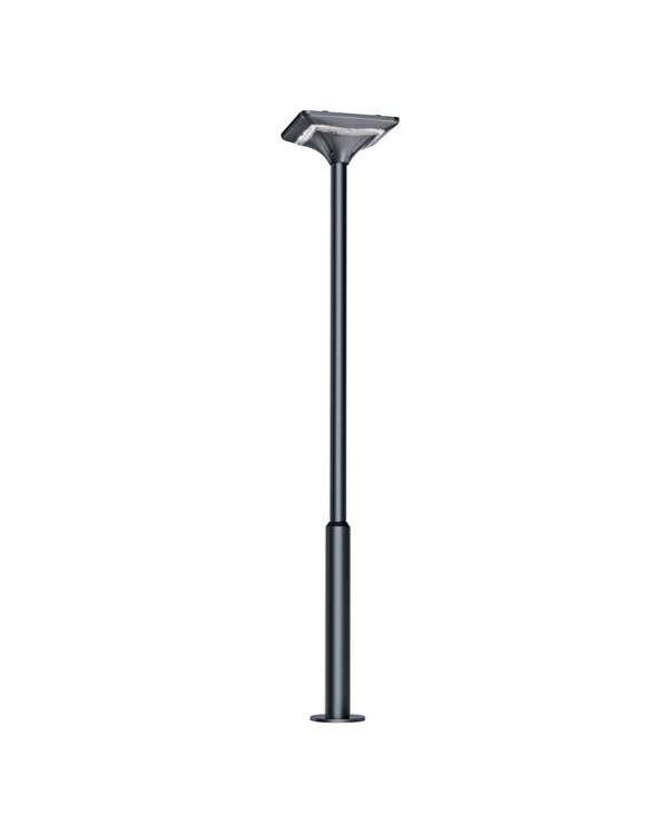 Lámpara solar de jardín LED con anillo de alto polo y caja cuadrada de 40 W